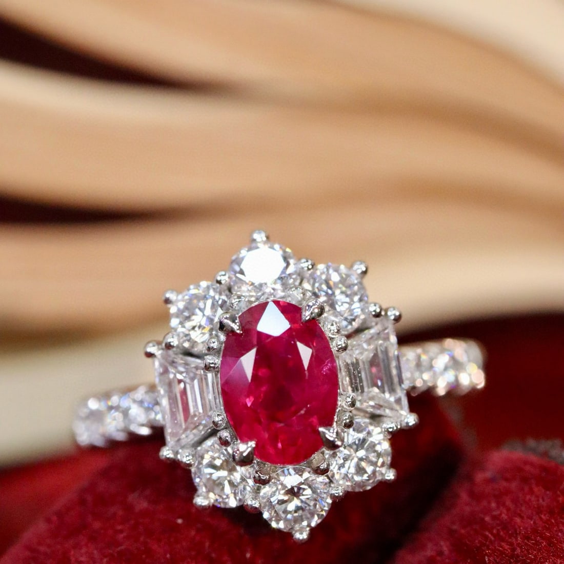 14k Gold 2.36 Ctw Natural Ruby & Lab Grown Diamond Ring - 5