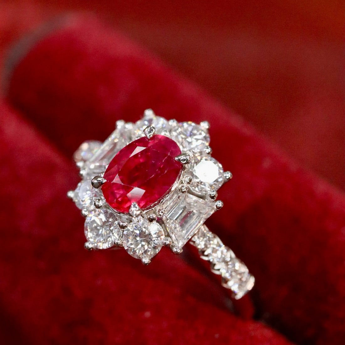 14k Gold 2.36 Ctw Natural Ruby & Lab Grown Diamond Ring - 6
