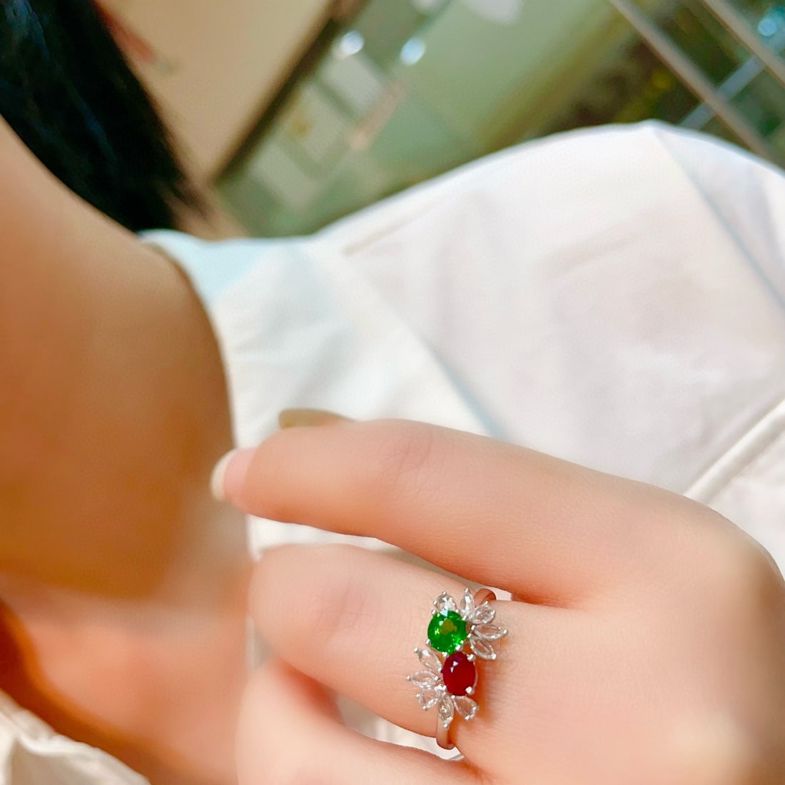 14k Gold 0.58 Ct Natural Ruby & Sapphire Ring - 3