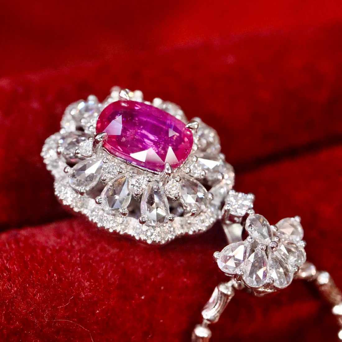 14k Gold 2.06 Ctw Natural Ruby & Diamond Pendant( Without Chain ) - 3