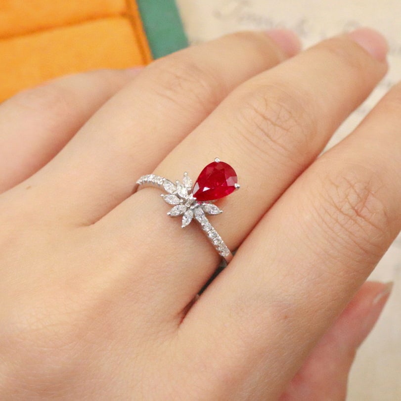 14k Gold 1.41 Ctw Natural Ruby & Diamond Ring - 5