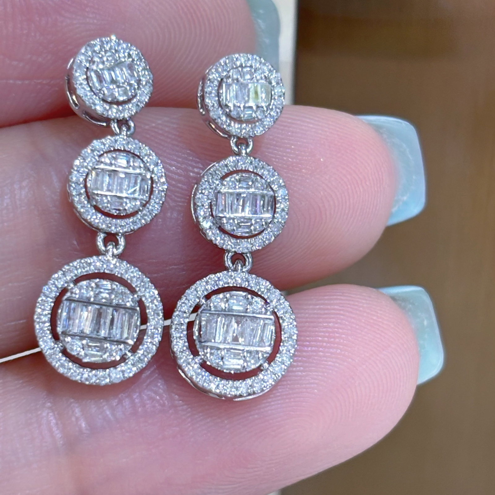14k Gold 1 Ct Natural H Diamond Earrings - 2