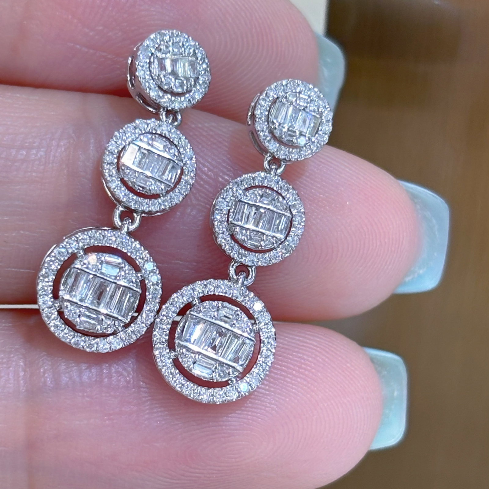 14k Gold 1 Ct Natural H Diamond Earrings - 3