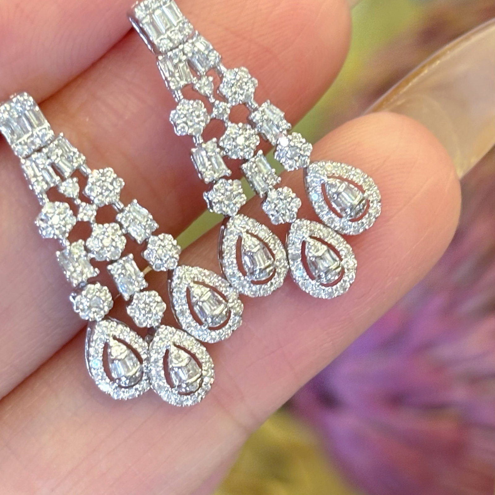 14k Gold 1.1 Ct Natural H Diamond Earrings - 3