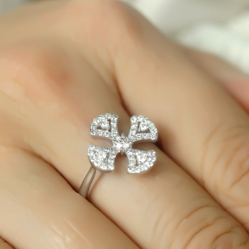 14k Gold 0.45 Ct Natural H Diamond Ring - 5