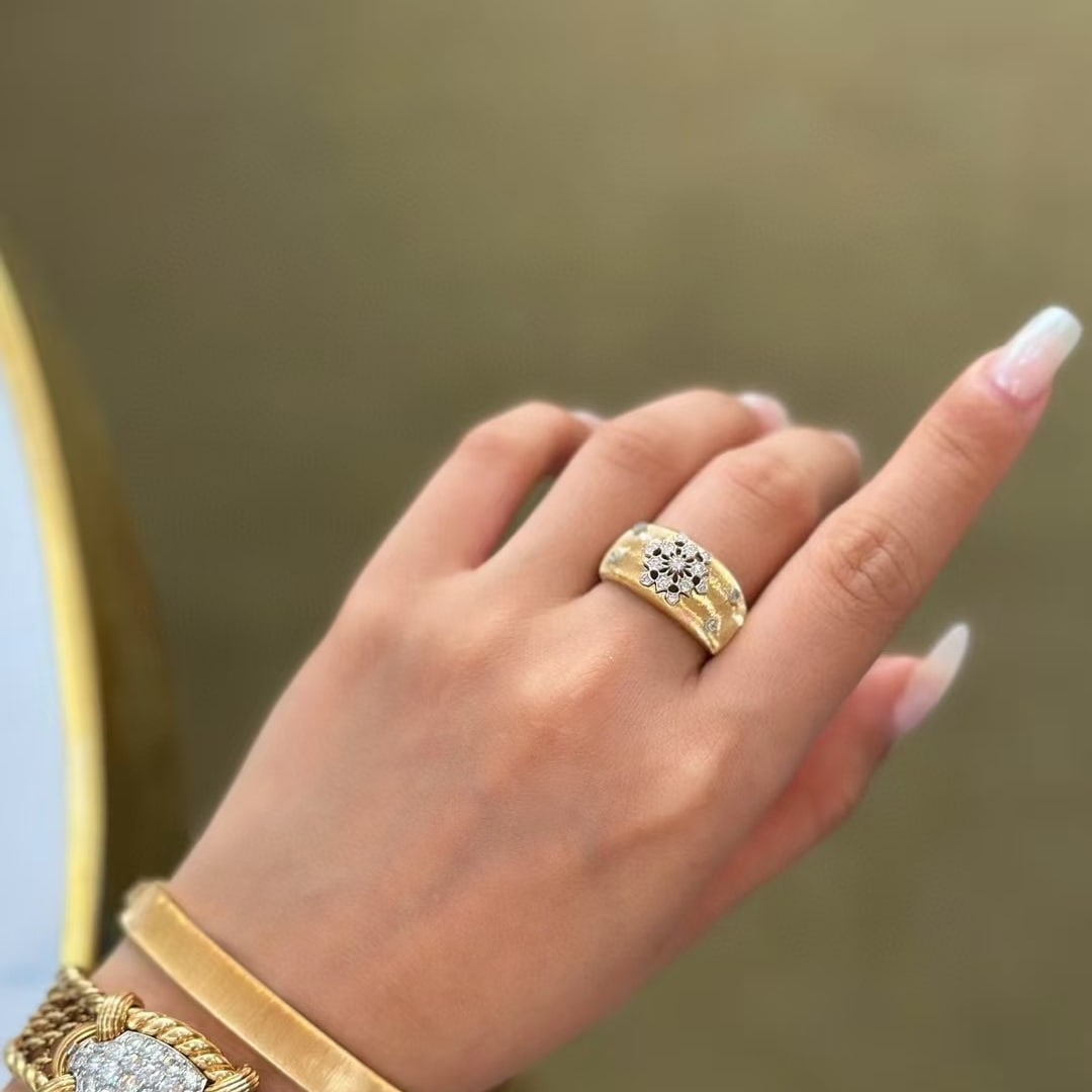 14k Gold 0.18 Ct Natural H Diamond Ring - 4