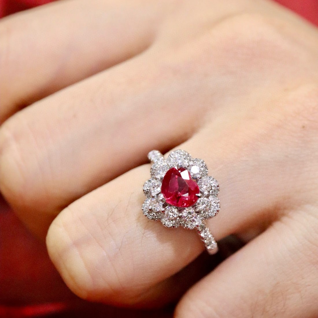 14k Gold 1.38 Ctw Natural Ruby & Diamond Ring - 2