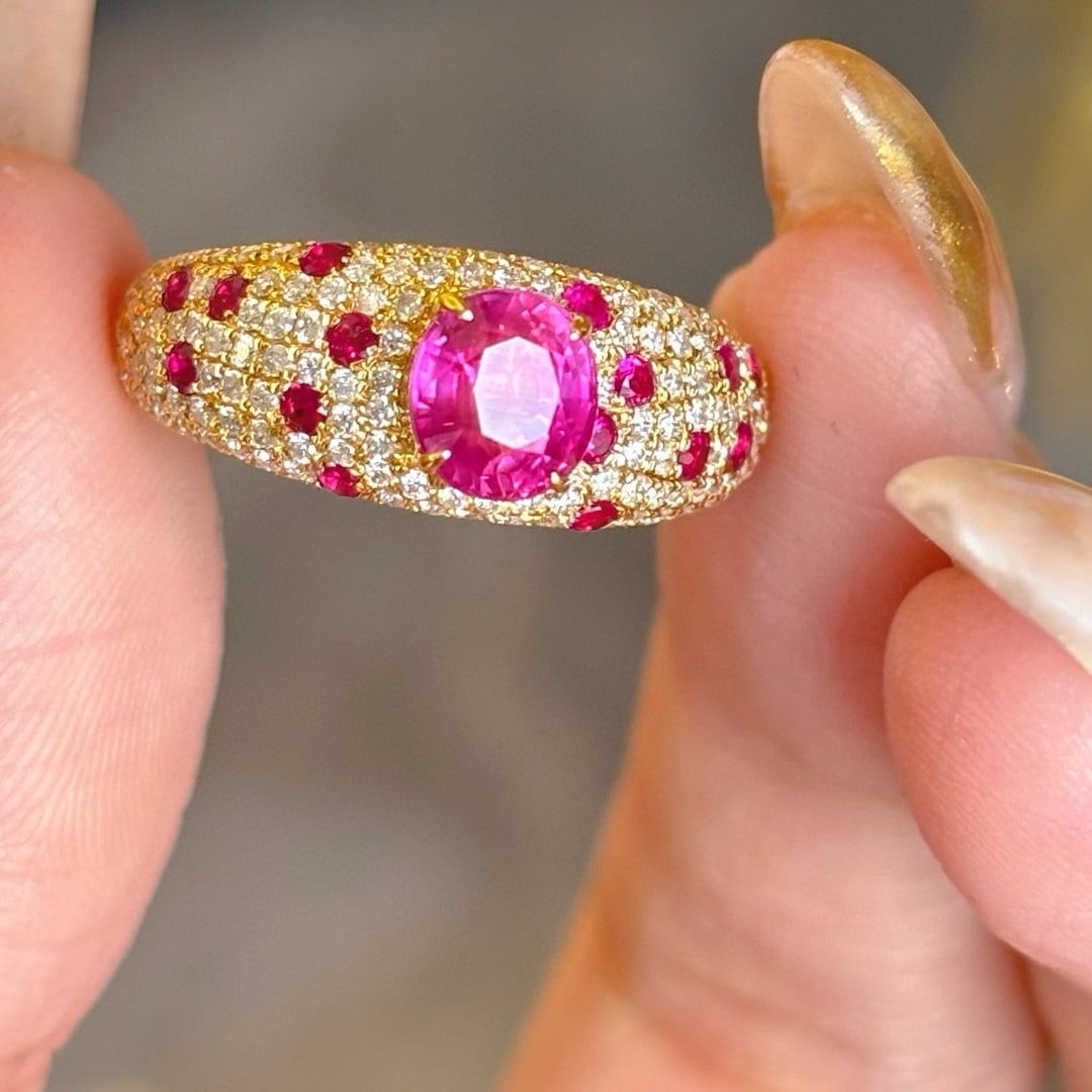 14k Gold 1.09 Ct Natural Ruby & Diamond Ring - 2