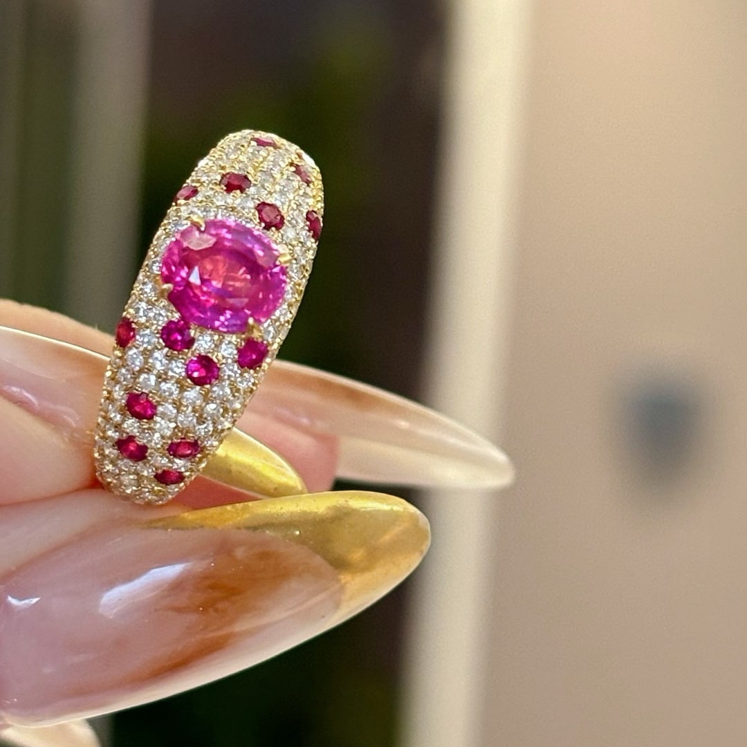 14k Gold 1.09 Ct Natural Ruby & Diamond Ring - 3