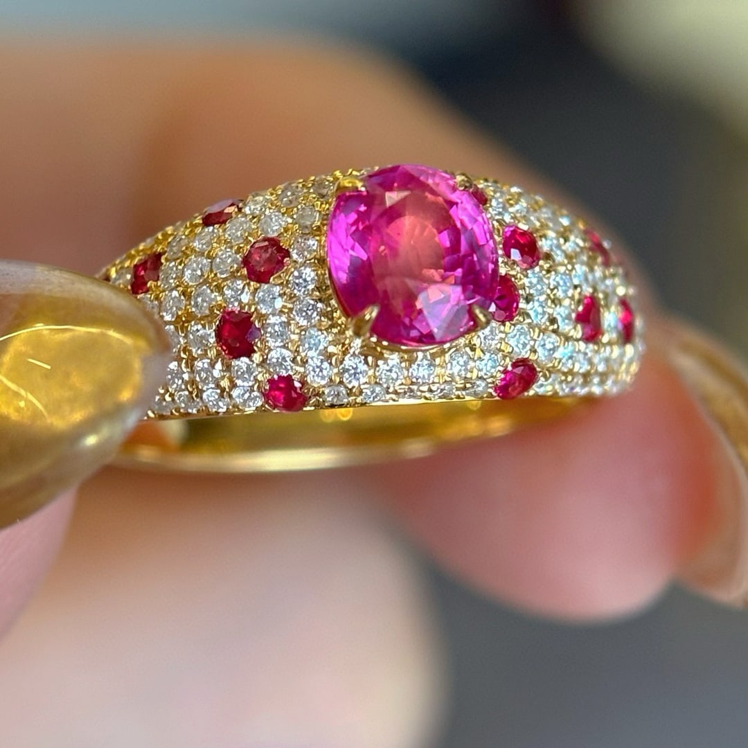 14k Gold 1.09 Ct Natural Ruby & Diamond Ring - 5