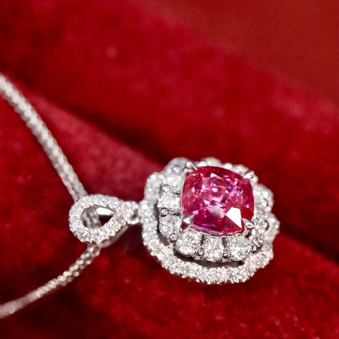 14k Gold 1.23 Ctw Natural Ruby & Diamond Pendant( Without Chain ) - 2