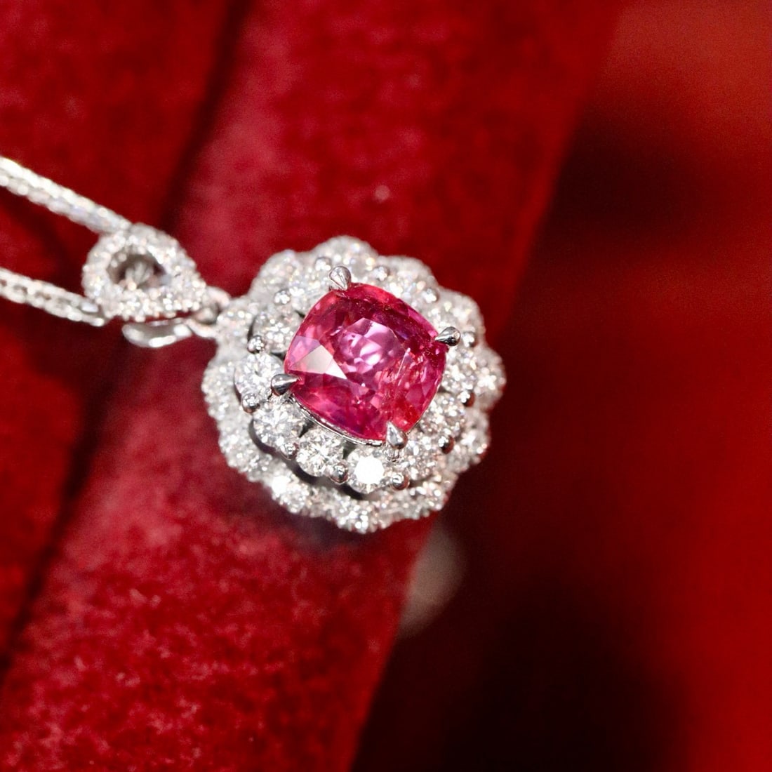 14k Gold 1.23 Ctw Natural Ruby & Diamond Pendant( Without Chain ) - 3