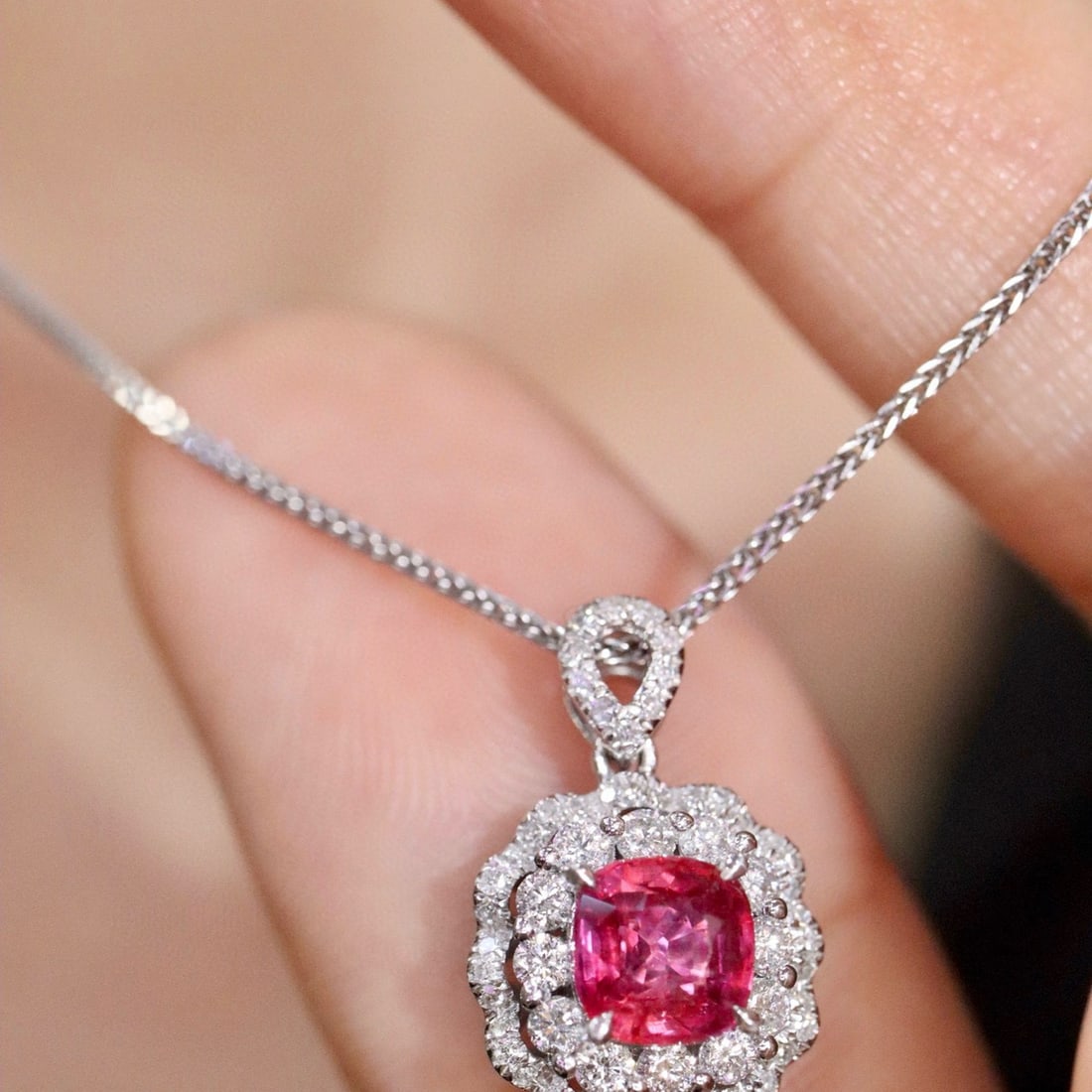 14k Gold 1.23 Ctw Natural Ruby & Diamond Pendant( Without Chain ) - 6