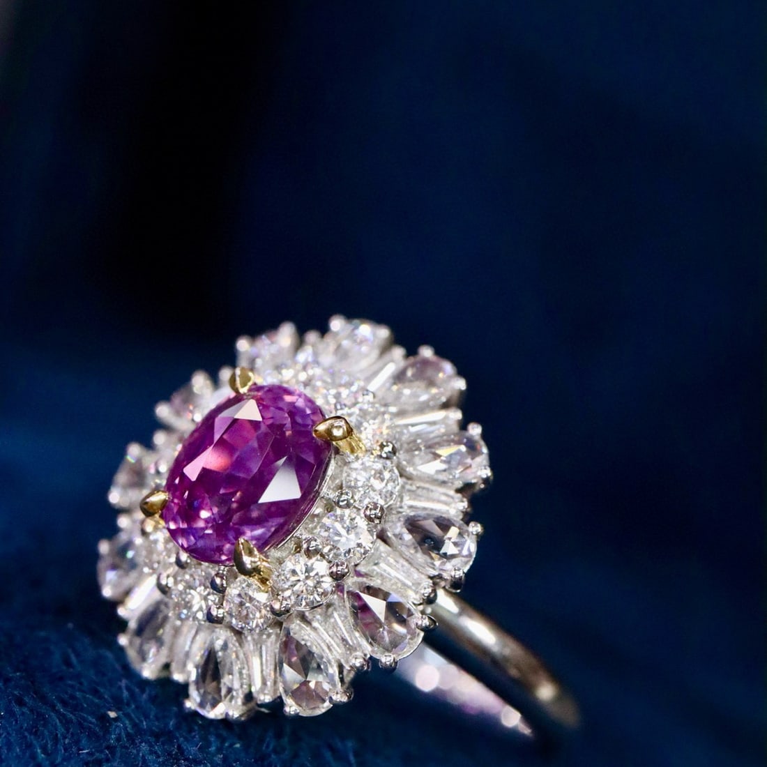 14k Gold 3.47 Ctw Natural Sapphire & Diamond Ring - 2
