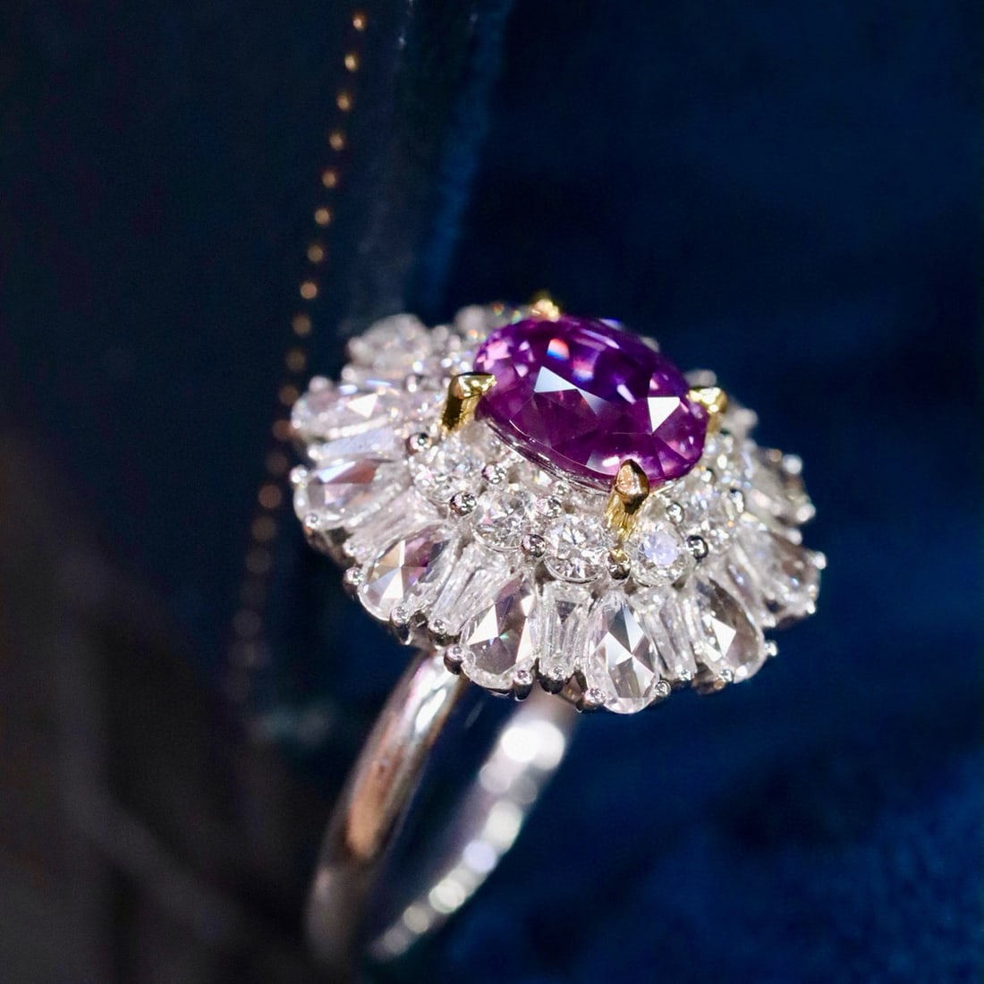 14k Gold 3.47 Ctw Natural Sapphire & Diamond Ring - 3