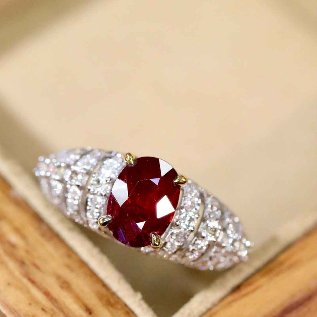 14k Gold 1.18 Ctw Natural Ruby & Diamond Ring - 2