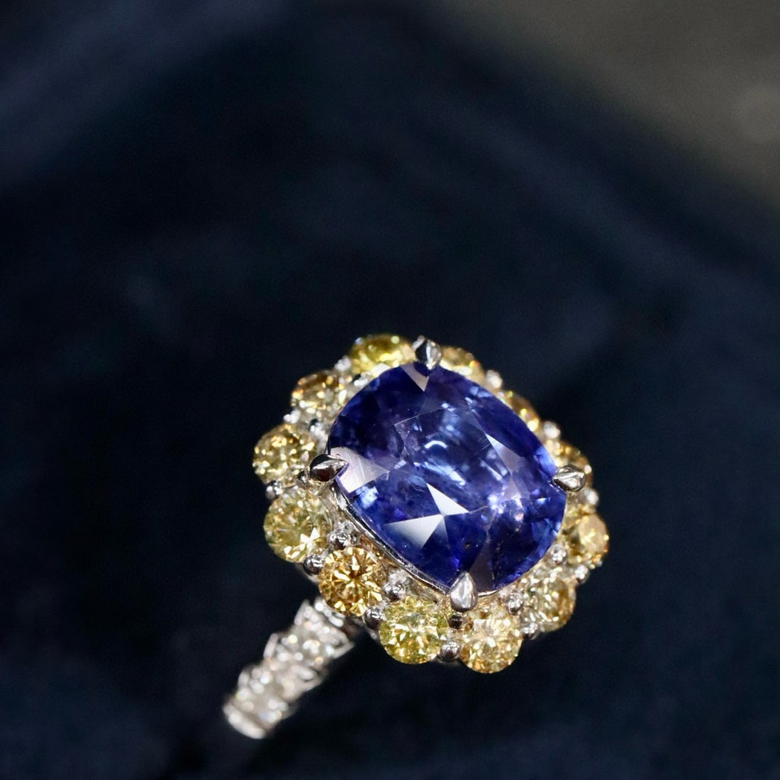 14k Gold 3.37 Ctw Natural Sapphire & Diamond Ring/pendant( Without Chain ) - 2