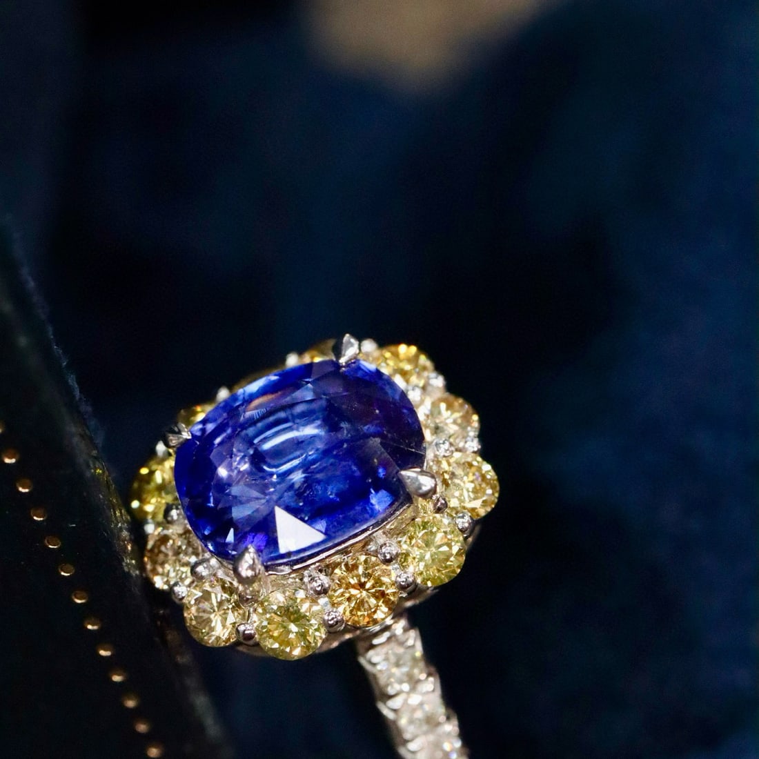 14k Gold 3.37 Ctw Natural Sapphire & Diamond Ring/pendant( Without Chain ) - 3