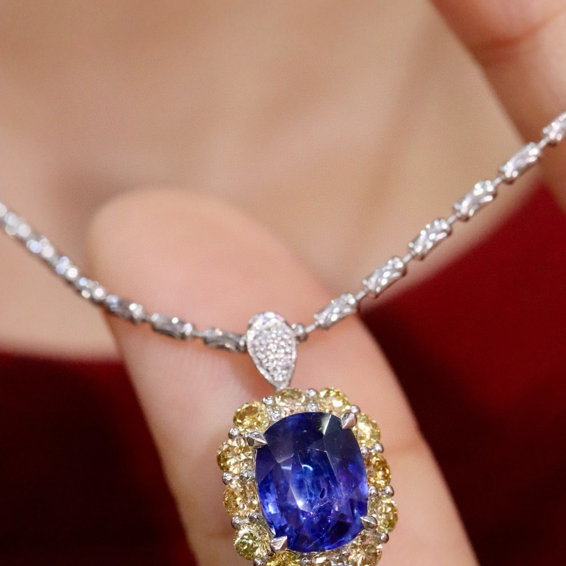 14k Gold 3.37 Ctw Natural Sapphire & Diamond Ring/pendant( Without Chain ) - 5