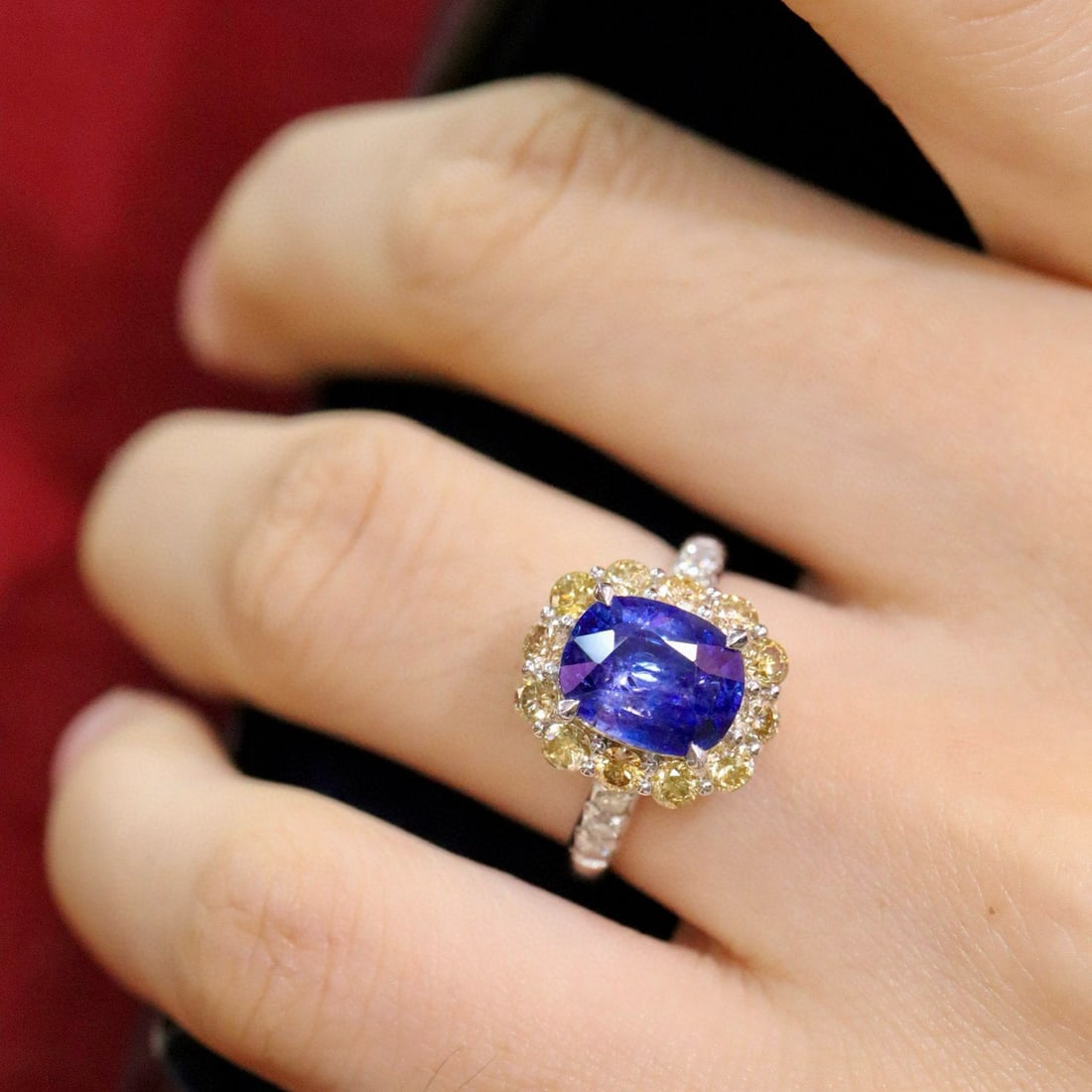 14k Gold 3.37 Ctw Natural Sapphire & Diamond Ring/pendant( Without Chain ) - 6