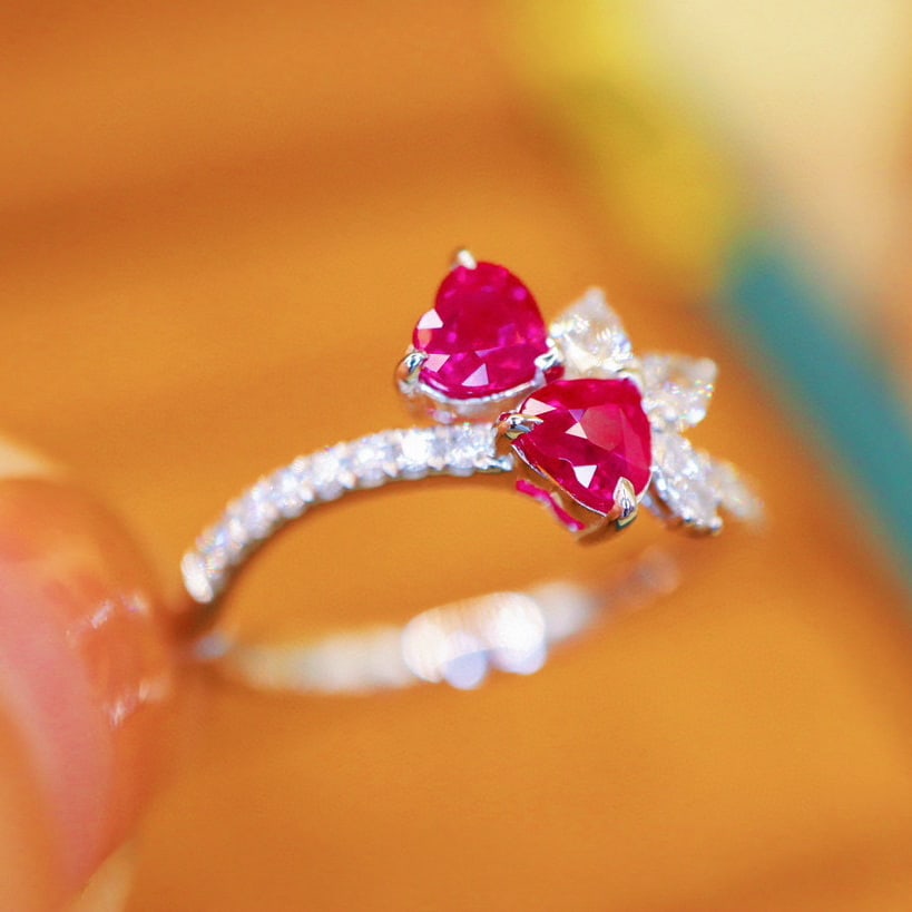 14k Gold 1.18 Ctw Natural Ruby & Diamond Ring - 2