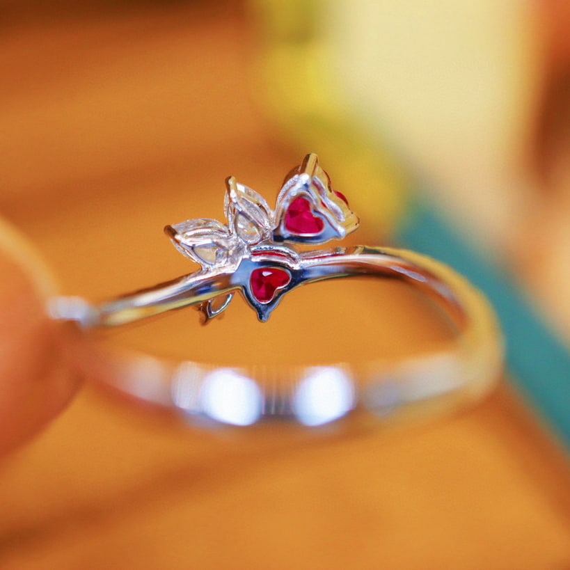 14k Gold 1.18 Ctw Natural Ruby & Diamond Ring - 4