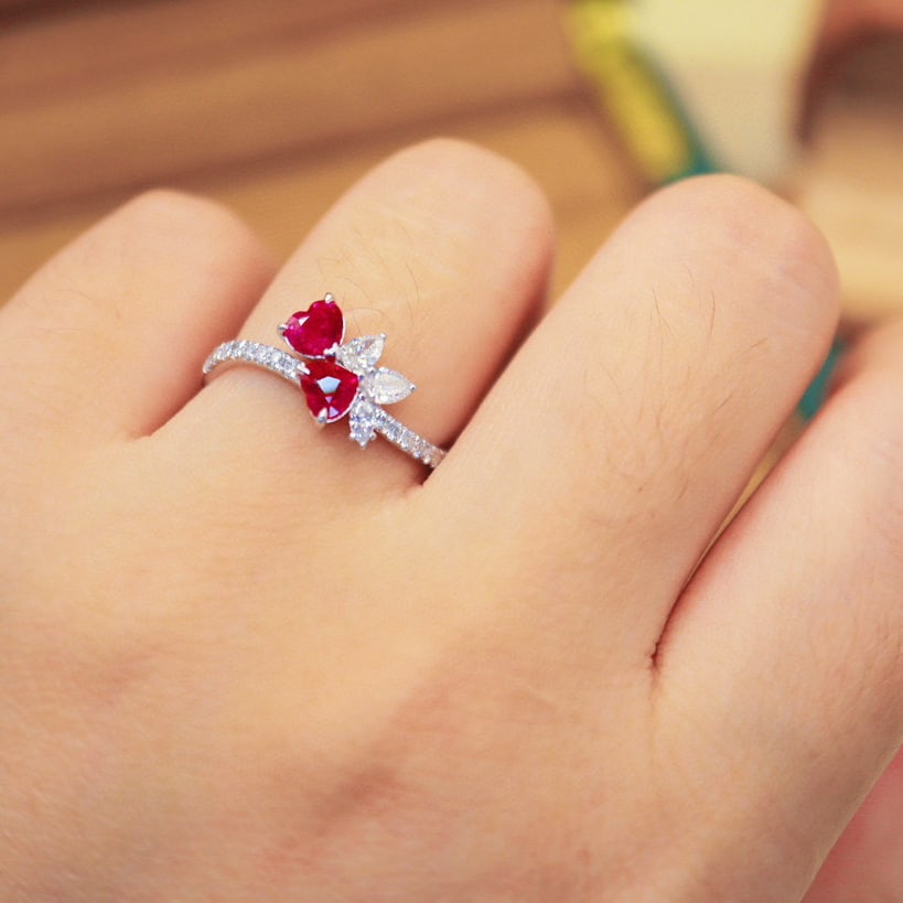 14k Gold 1.18 Ctw Natural Ruby & Diamond Ring - 5