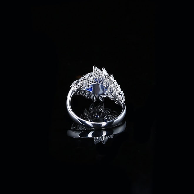 14k Gold 2.87 Ctw Natural Sapphire & Diamond Ring - 3