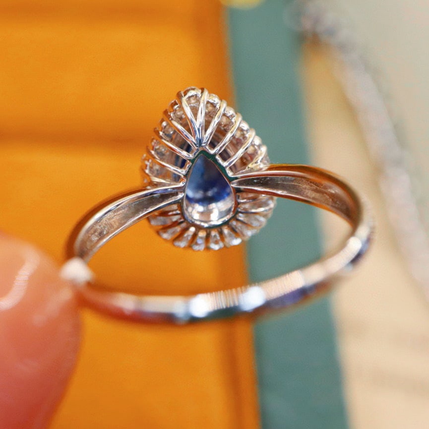 14k Gold 1.19 Ctw Natural Sapphire & Diamond Ring - 4