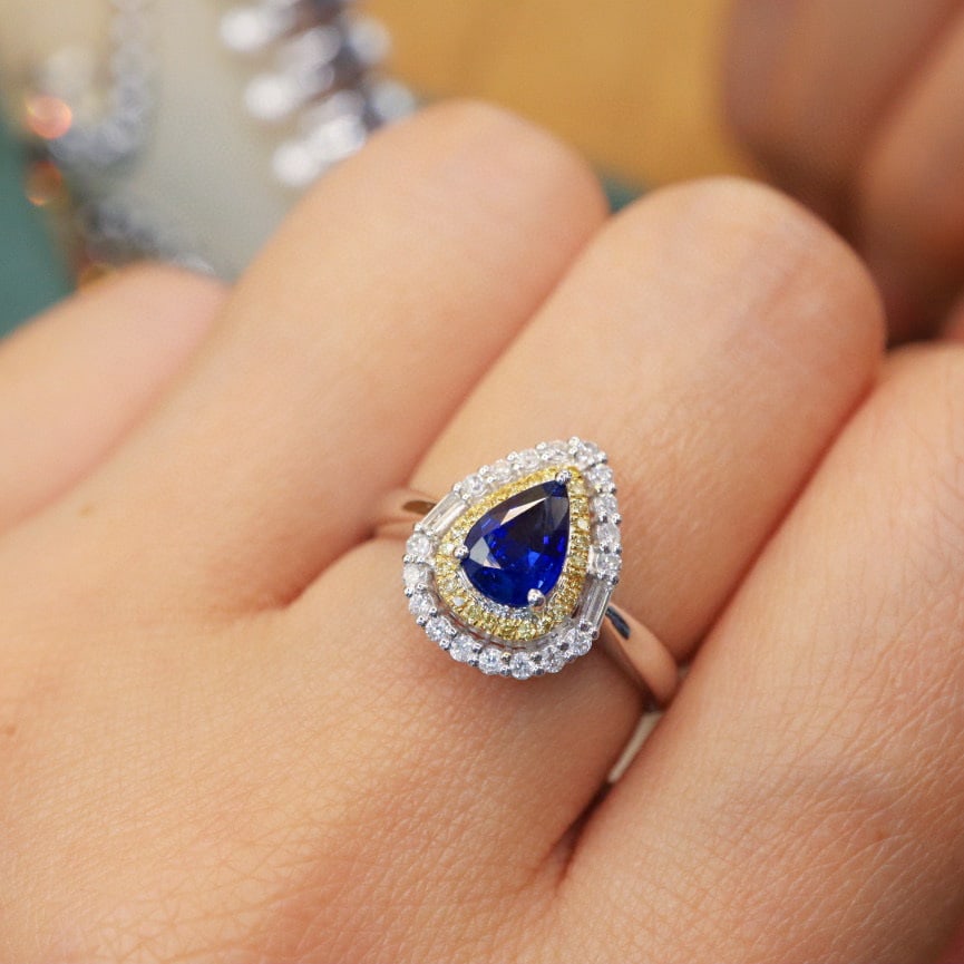 14k Gold 1.19 Ctw Natural Sapphire & Diamond Ring - 5
