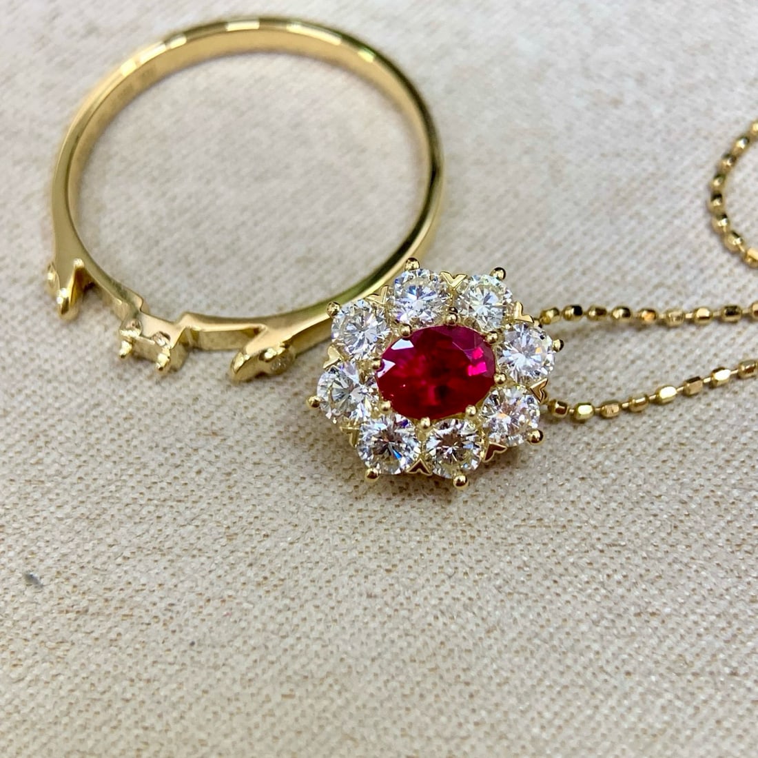 14k Gold 1.17 Ctw Natural Ruby & Diamond Ring/pendant( Without Chain ) - 6