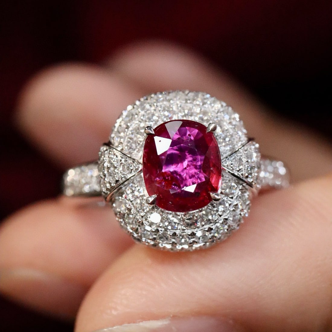 14k Gold 1.63 Ctw Natural Ruby & Diamond Ring - 6