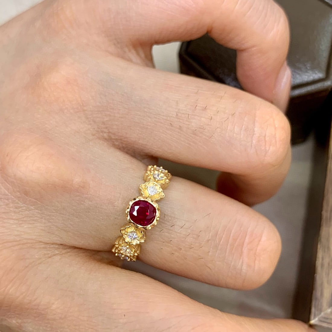 14k Gold 1.21 Ctw Vivid Red Natural Ruby & Diamond Ring - 5