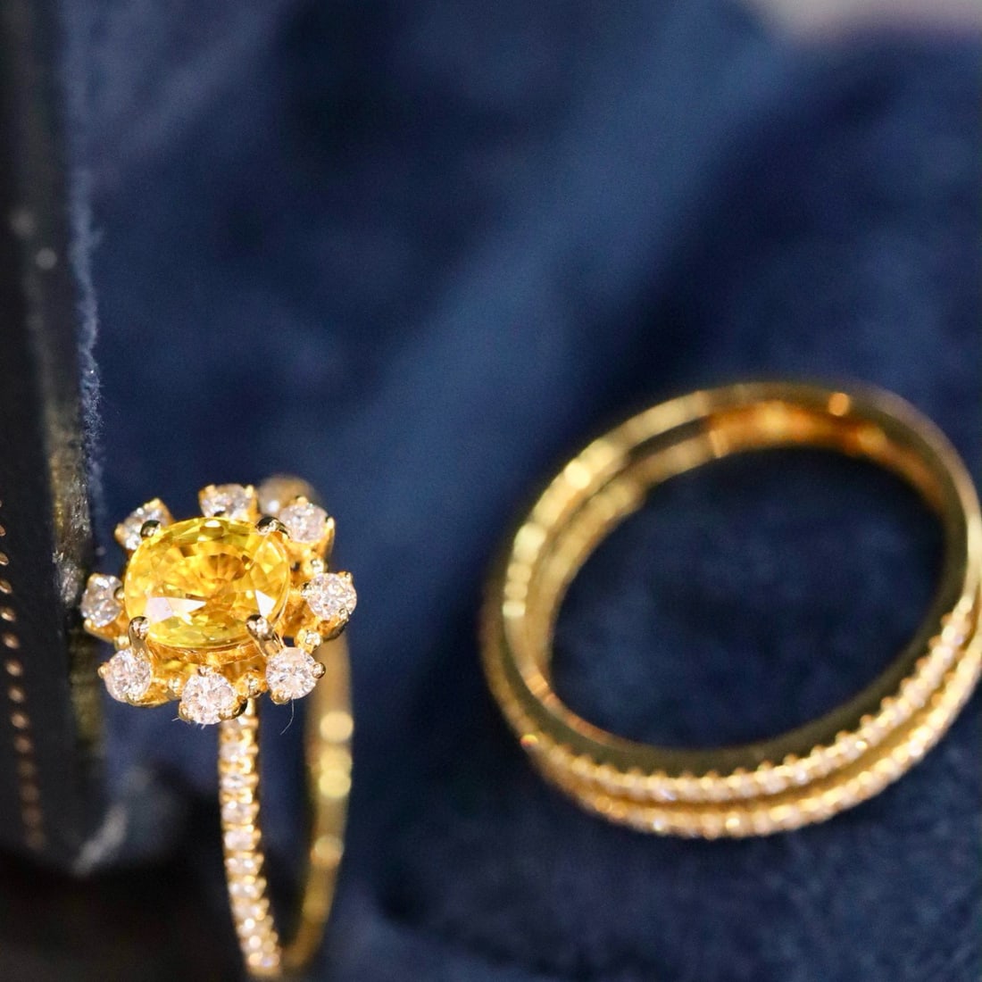 14k Gold 1.27 Ctw Natural Sapphire & Diamond Ring - 2