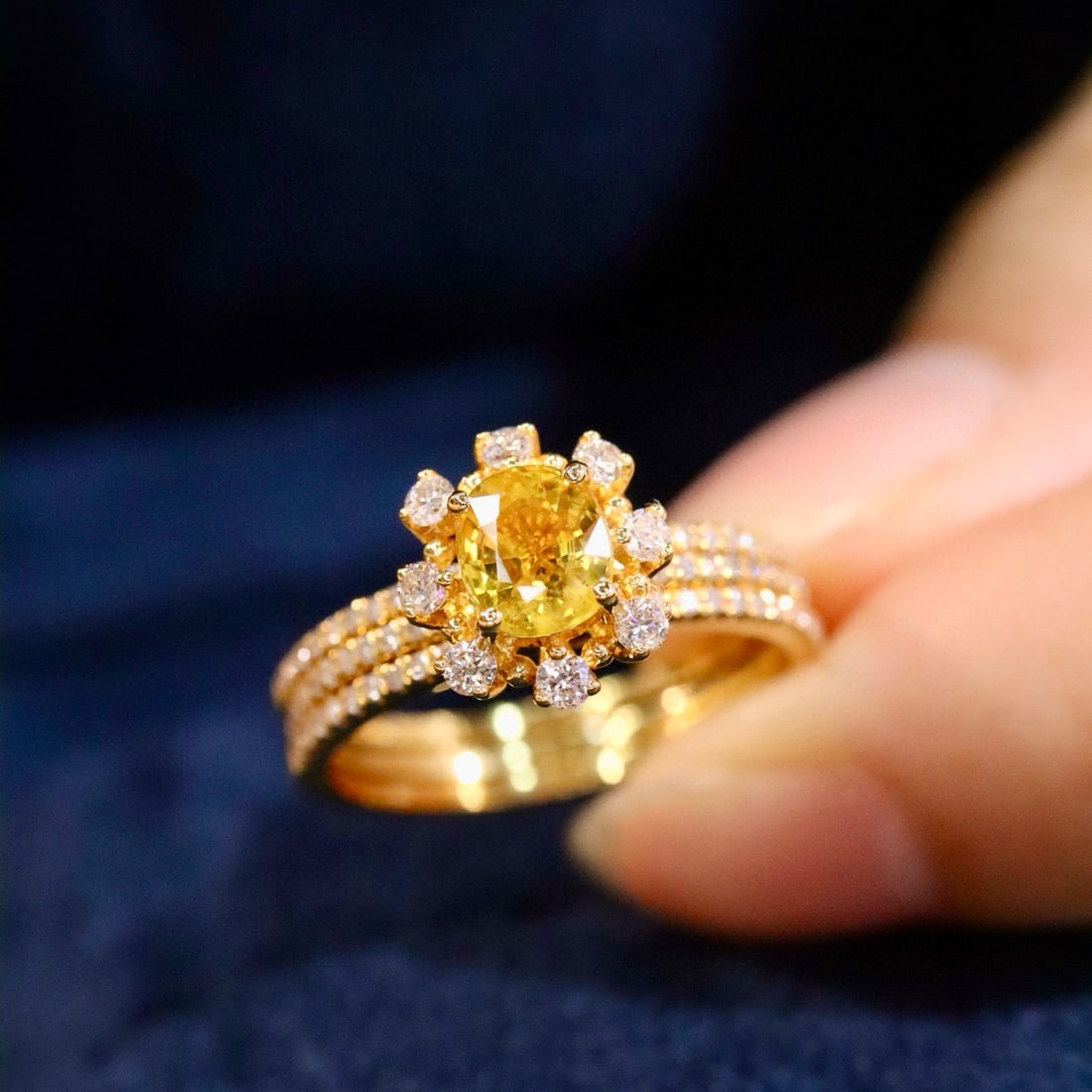 14k Gold 1.27 Ctw Natural Sapphire & Diamond Ring - 4