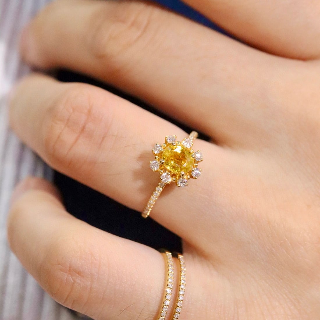 14k Gold 1.27 Ctw Natural Sapphire & Diamond Ring - 6
