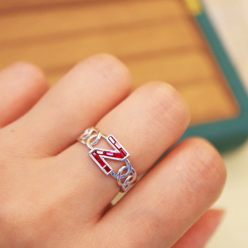 14k Gold 0.56 Ctw Natural Ruby & Diamond Ring - 6