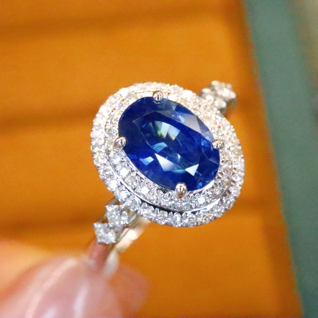 14k Gold 1.71 Ctw Natural Sapphire & Diamond Ring - 2