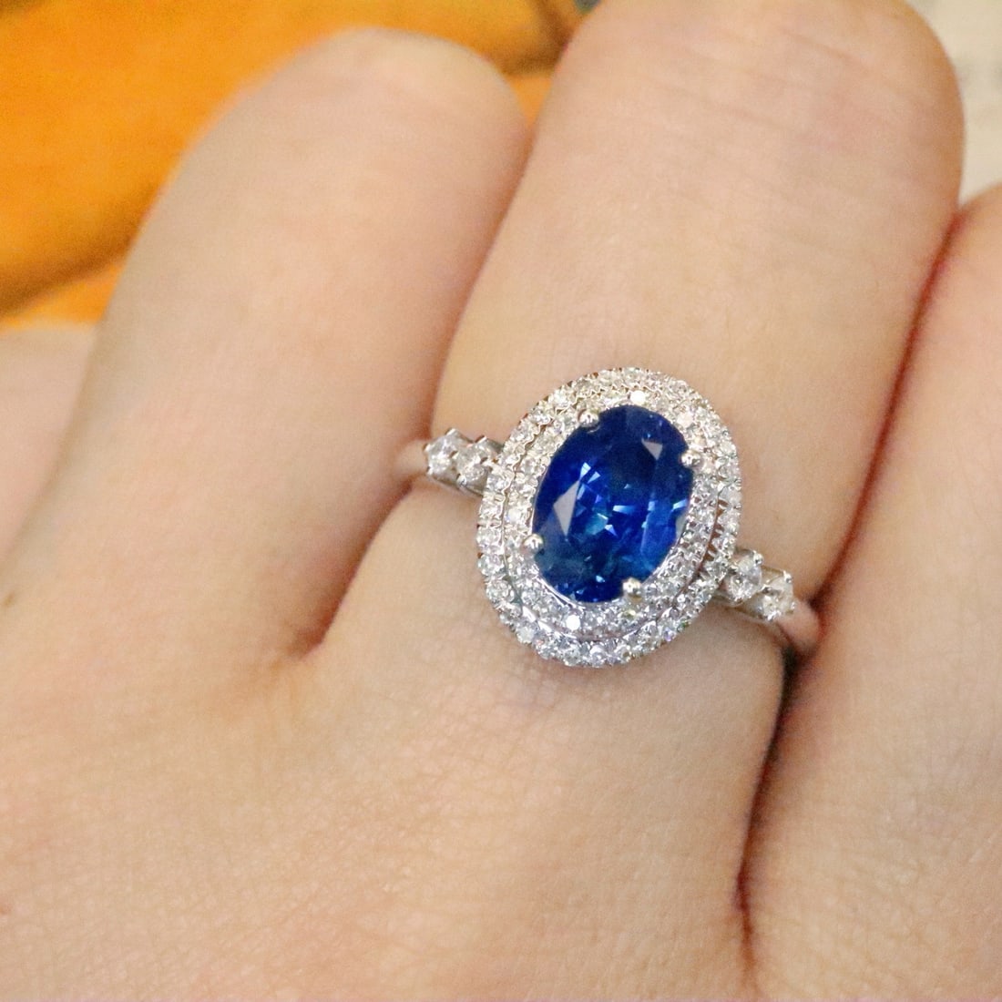 14k Gold 1.71 Ctw Natural Sapphire & Diamond Ring - 5