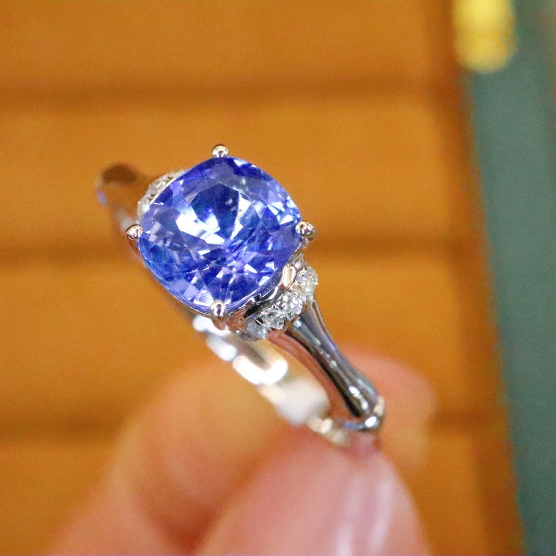 14k Gold 1.42 Ctw Natural Sapphire & Diamond Ring - 2