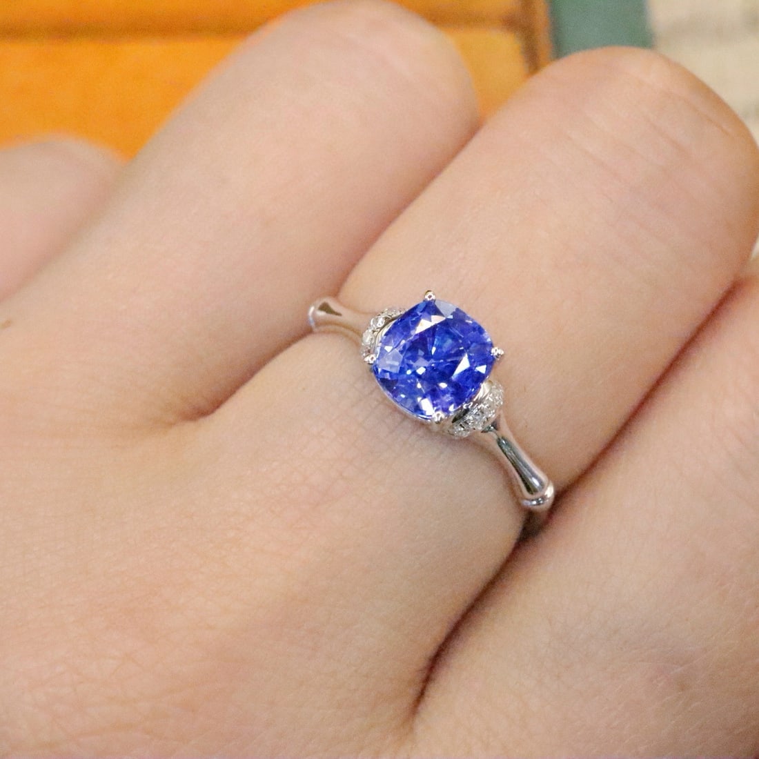 14k Gold 1.42 Ctw Natural Sapphire & Diamond Ring - 5