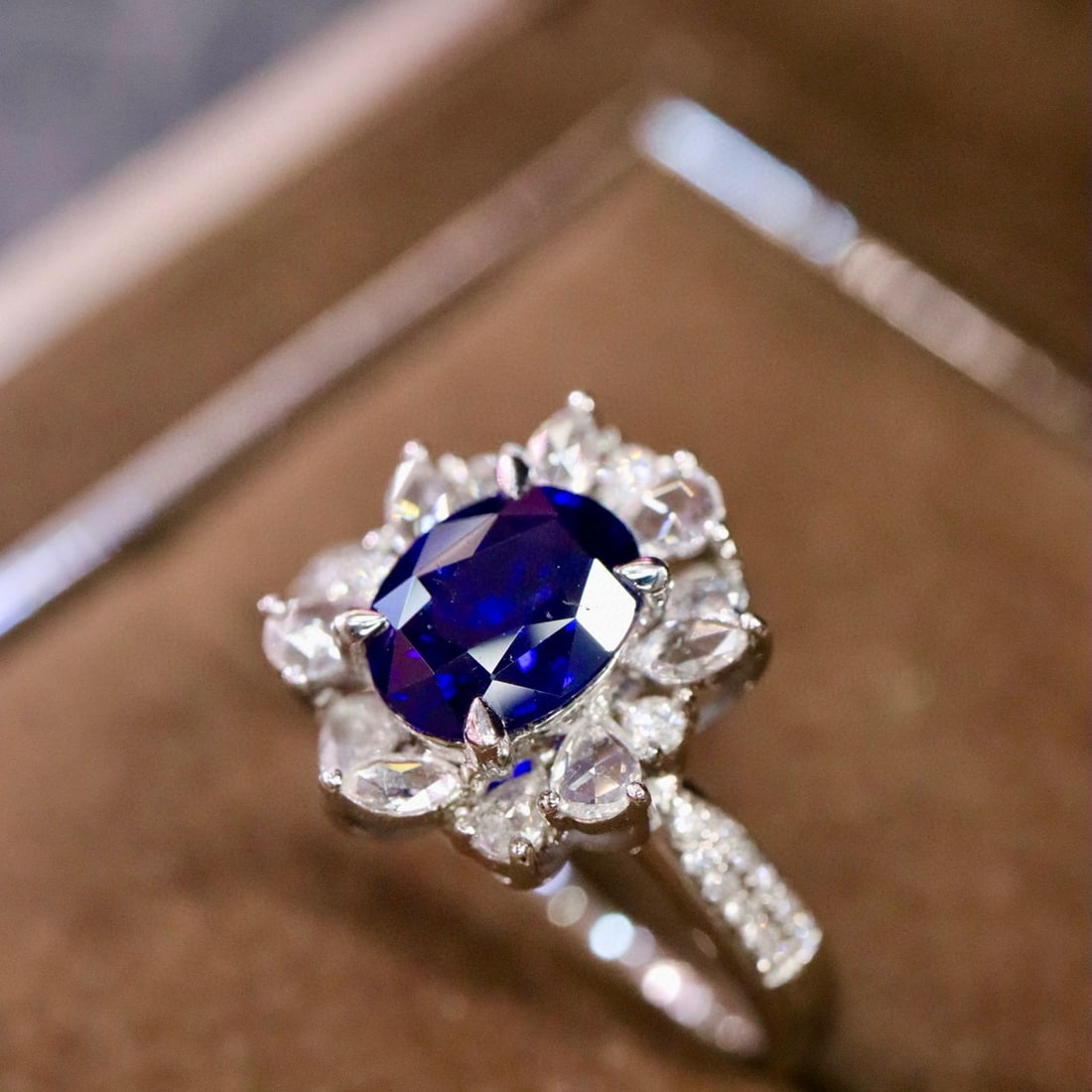 14k Gold 2.07 Ctw Natural Sapphire & Diamond Ring - 2