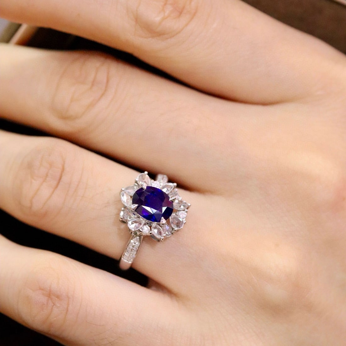 14k Gold 2.07 Ctw Natural Sapphire & Diamond Ring - 5