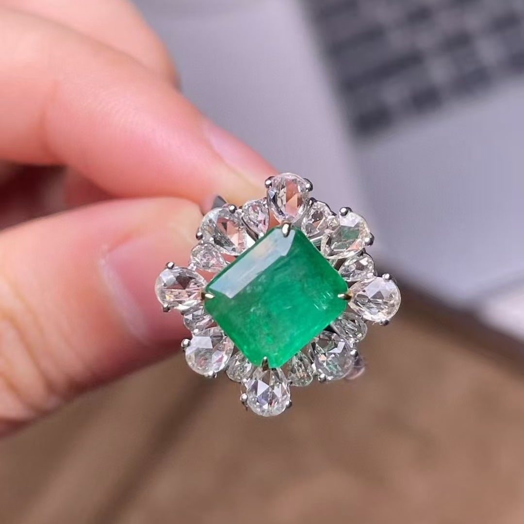 14k Gold 10.05 Ctw Vivid Green Natural Emerald & Sapphire Ring/pendant( Without Chain )/bracelet - 4