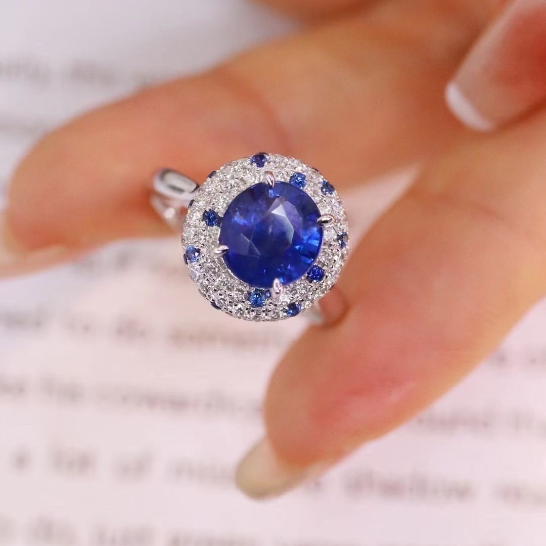 14k Gold 3.30 Ctw Natural Sapphire & Diamond Ring - 2