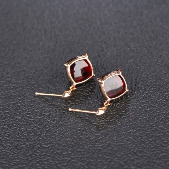 14k Gold 12.06 Ct Natural Garnet Earrings - 2