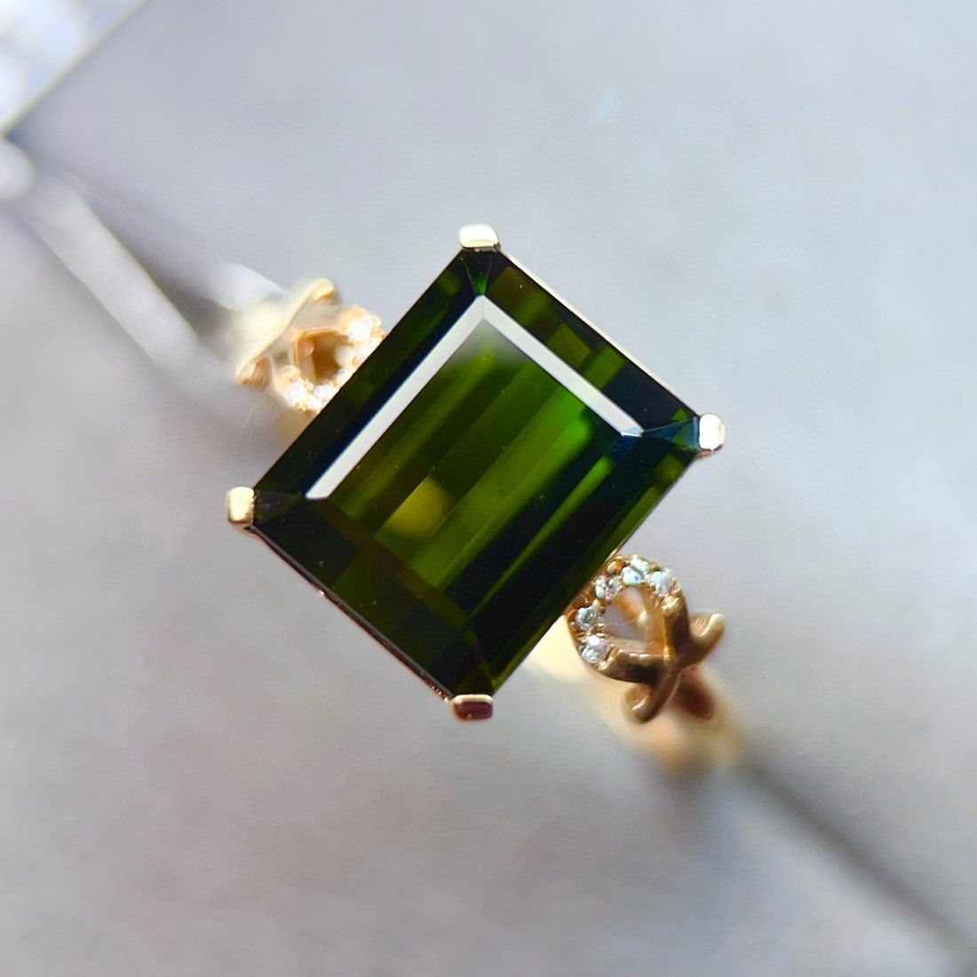 14k Gold 3.98 Ctw Natural Tourmaline & Diamond Ring - 3