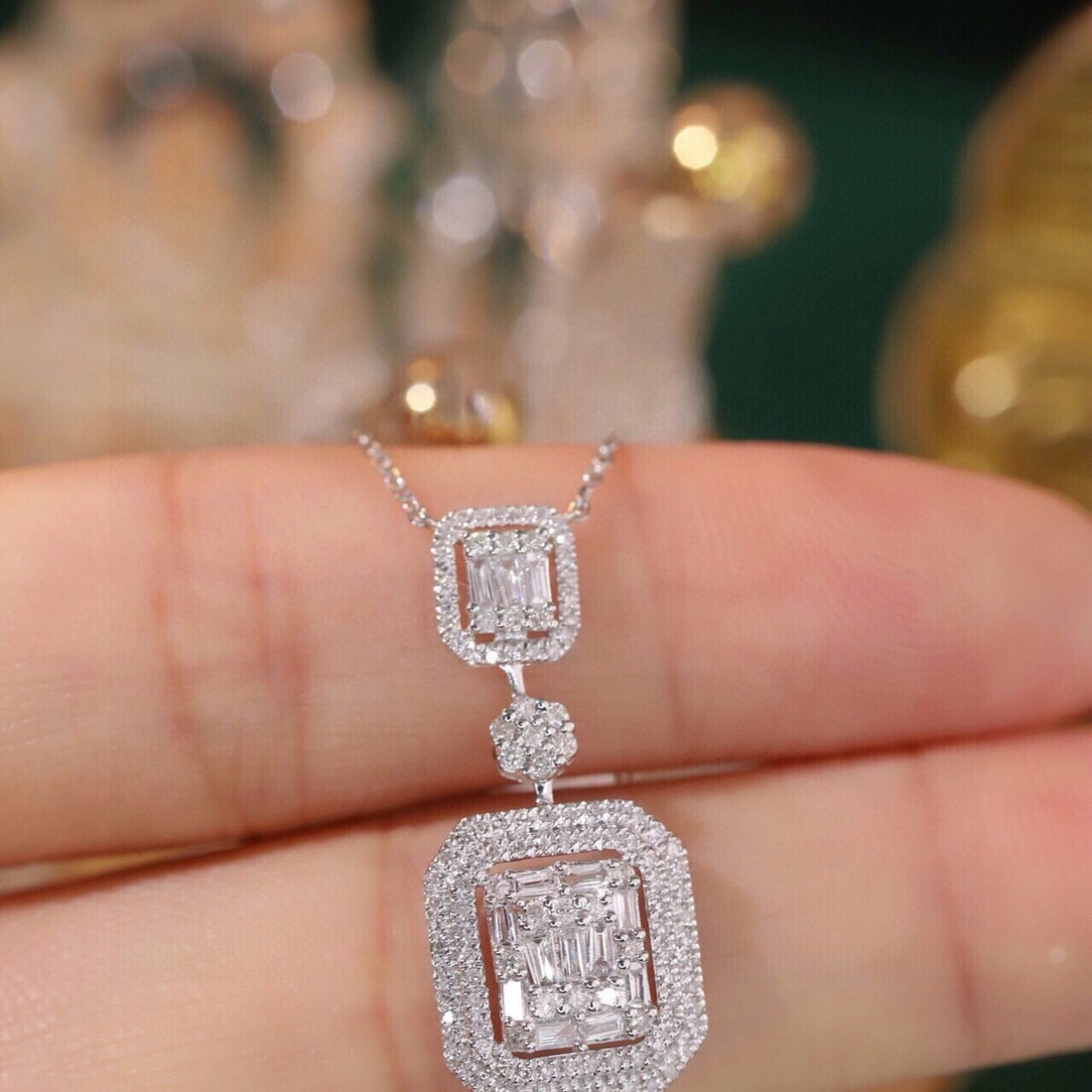 14k Gold 0.65 Ct Natural H Diamond Necklace - 7
