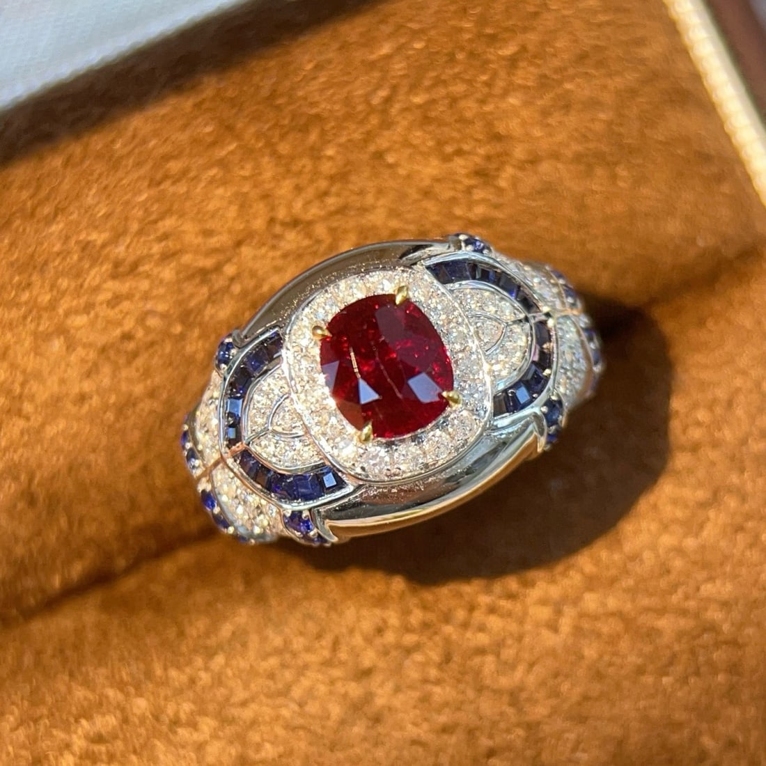 14k Gold 2.25 Ctw Natural Ruby & Diamond Ring: Ref:231155134 // gold content:14k gold // ring size:7. 25us // // main gemstone:ruby // shape:oval // carat weight:1. 18ct // color:red // treatment:natural // // adjacent gemstone 2 : diamond // shap