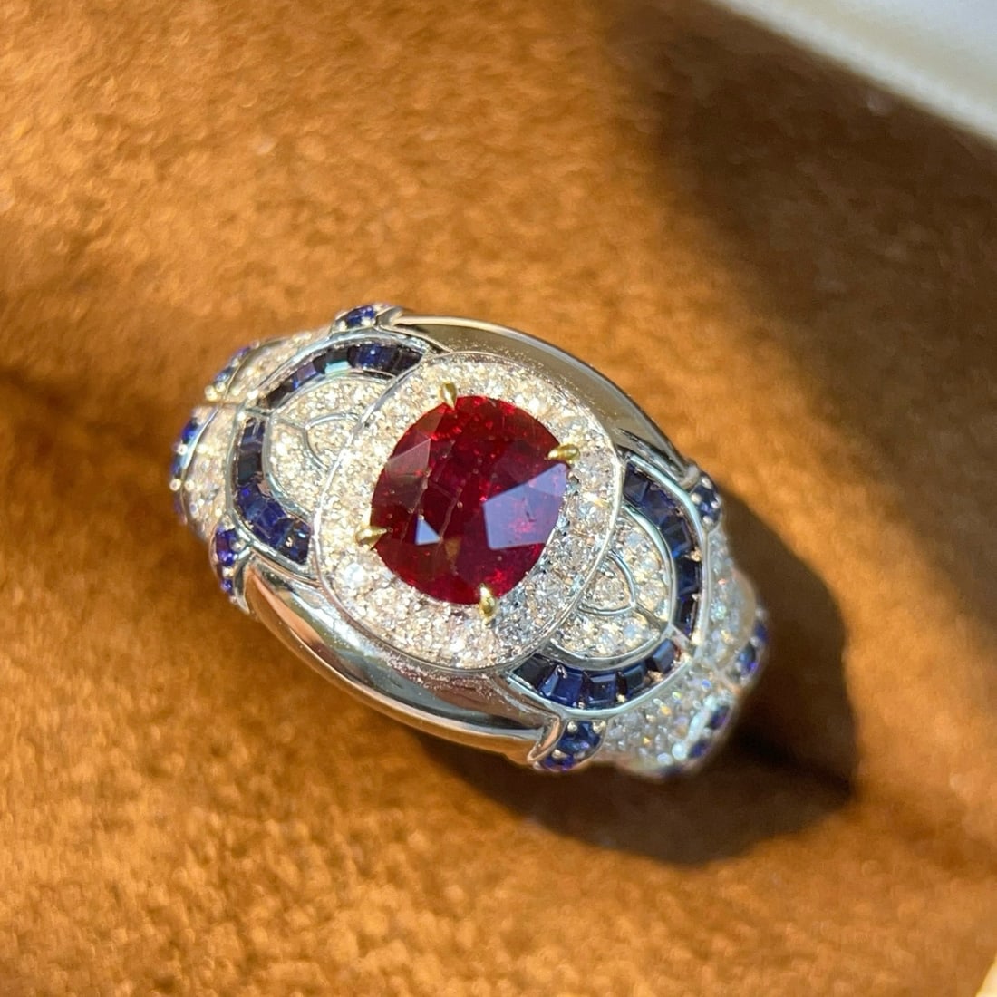 14k Gold 2.25 Ctw Natural Ruby & Diamond Ring - 2